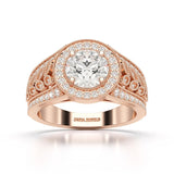 2.03 CT Round Cut Halo Lab Diamond Ring