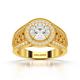 2.03 CT Round Cut Halo Lab Diamond Ring