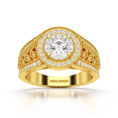 2.03 CT Round Cut Halo Lab Diamond Ring