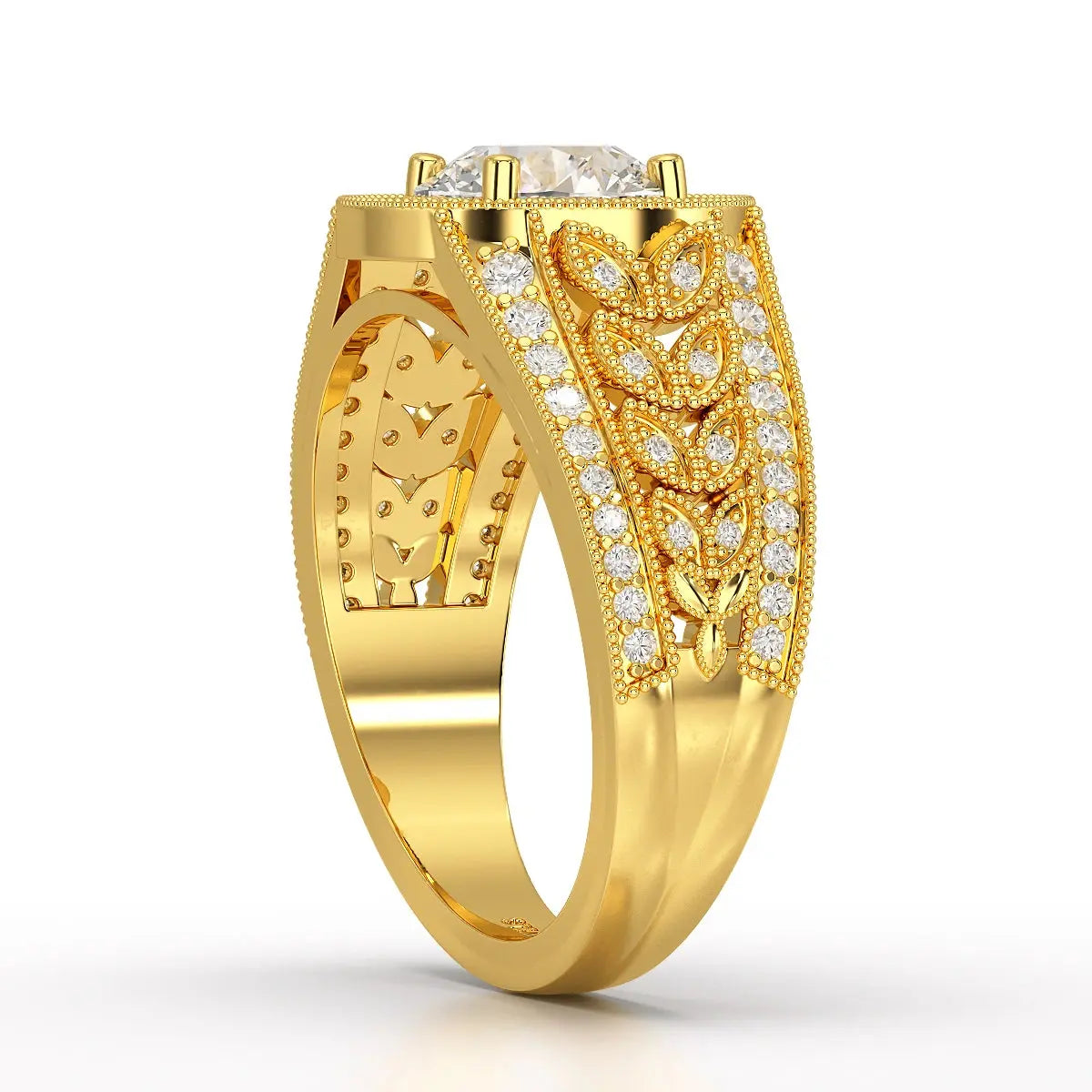 2.03 CT Round Cut Halo Lab Diamond Ring