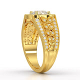 2.03 CT Round Cut Halo Lab Diamond Ring