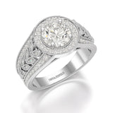 2.03 CT Round Cut Halo Lab Diamond Ring