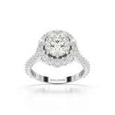 2.42 CT Round Cut Halo Lab Diamond Ring