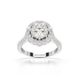 2.42 CT Round Cut Halo Lab Diamond Ring