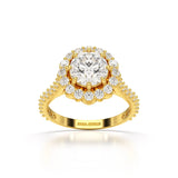2.42 CT Round Cut Halo Lab Diamond Ring