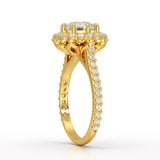 2.42 CT Round Cut Halo Lab Diamond Ring