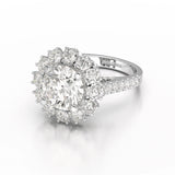 3.61 CT Round Cut Hidden Halo Lab Diamond Ring