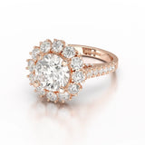 3.61 CT Round Cut Hidden Halo Lab Diamond Ring