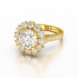 3.61 CT Round Cut Hidden Halo Lab Diamond Ring