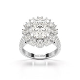 3.61 CT Round Cut Hidden Halo Lab Diamond Ring