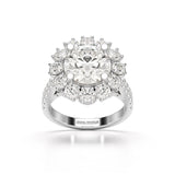 3.61 CT Round Cut Hidden Halo Lab Diamond Ring