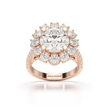 3.61 CT Round Cut Hidden Halo Lab Diamond Ring