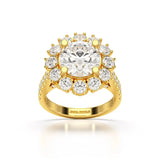 3.61 CT Round Cut Hidden Halo Lab Diamond Ring