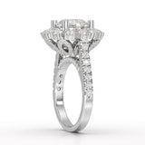 3.61 CT Round Cut Hidden Halo Lab Diamond Ring