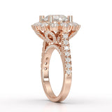 3.61 CT Round Cut Hidden Halo Lab Diamond Ring