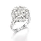 3.61 CT Round Cut Hidden Halo Lab Diamond Ring