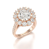 3.61 CT Round Cut Hidden Halo Lab Diamond Ring