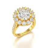 3.61 CT Round Cut Hidden Halo Lab Diamond Ring