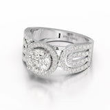 1.72 CT Halo Round Cut Lab Diamond Ring
