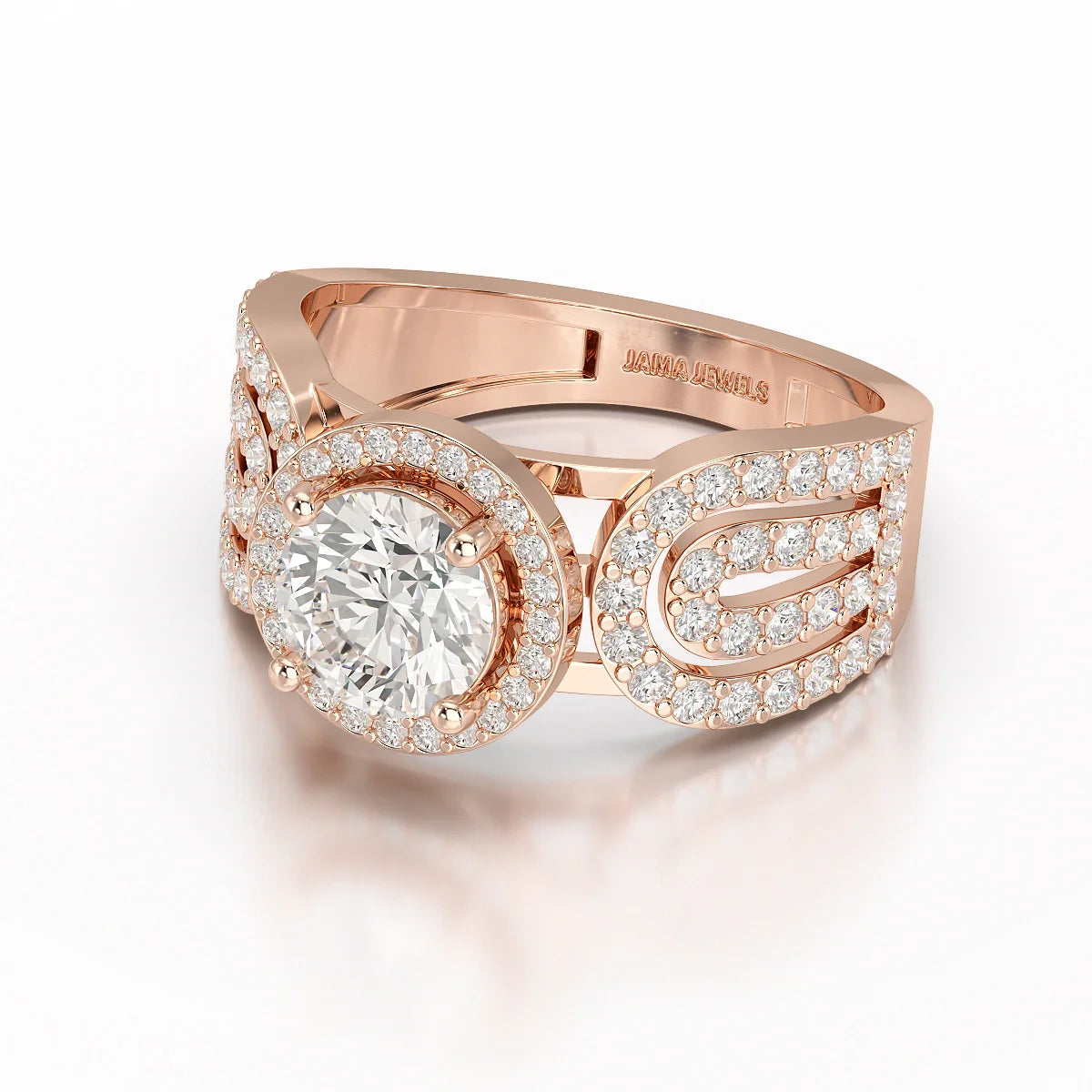 1.72 CT Halo Round Cut Lab Diamond Ring