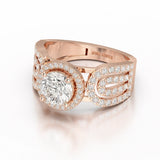 1.72 CT Halo Round Cut Lab Diamond Ring