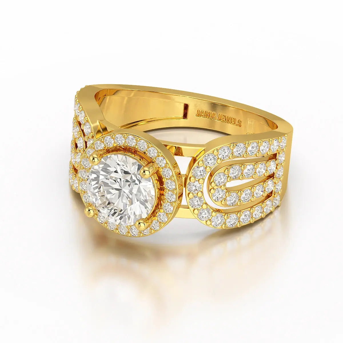 1.72 CT Halo Round Cut Lab Diamond Ring