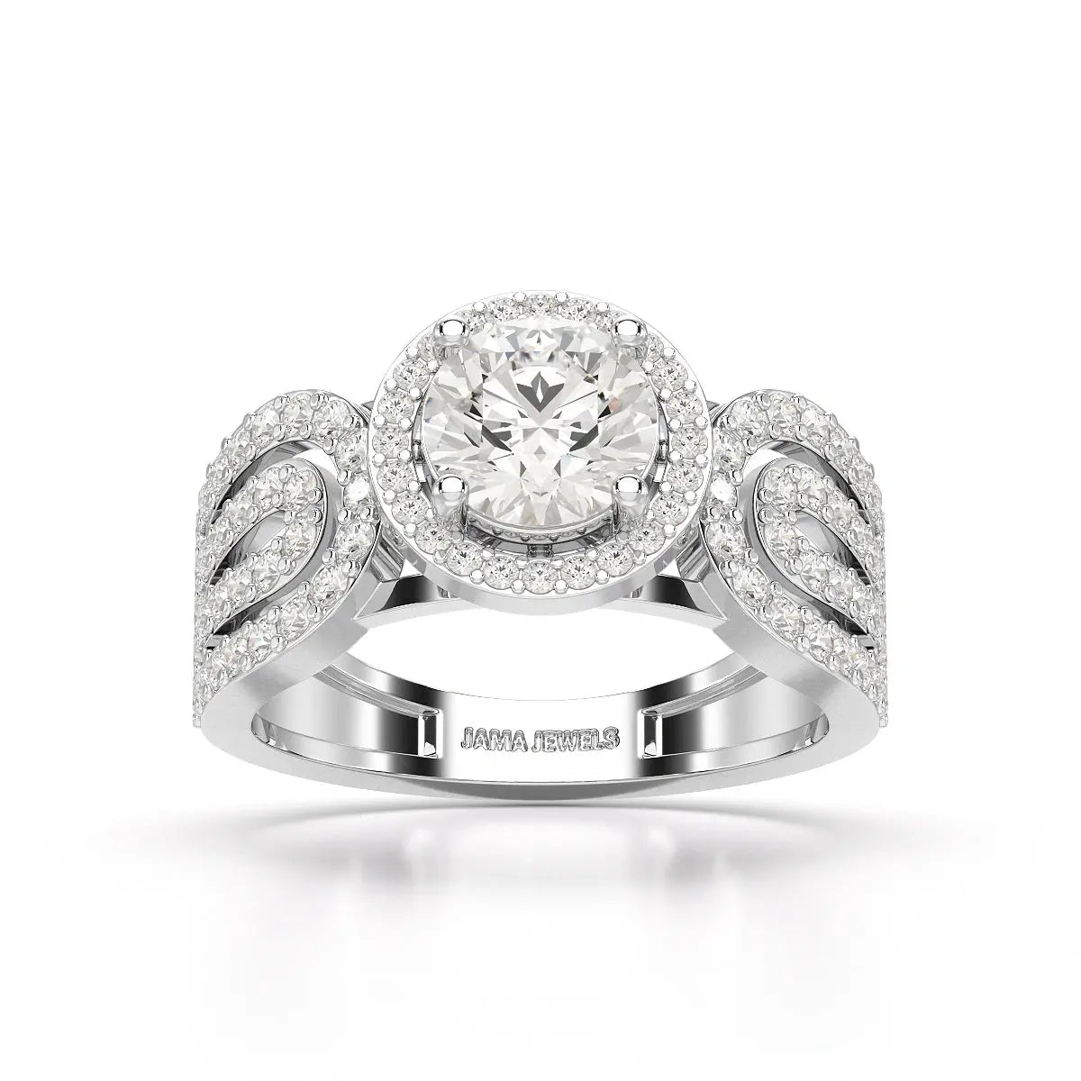 1.72 CT Halo Round Cut Lab Diamond Ring