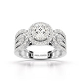 1.72 CT Halo Round Cut Lab Diamond Ring