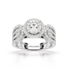 1.72 CT Halo Round Cut Lab Diamond Ring