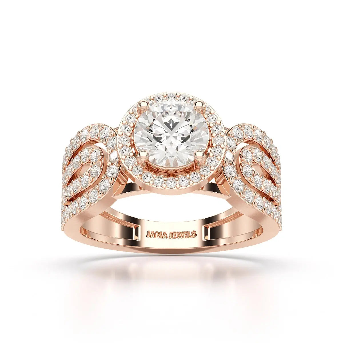 1.72 CT Halo Round Cut Lab Diamond Ring