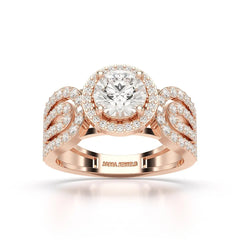 1.72 CT Halo Round Cut Lab Diamond Ring