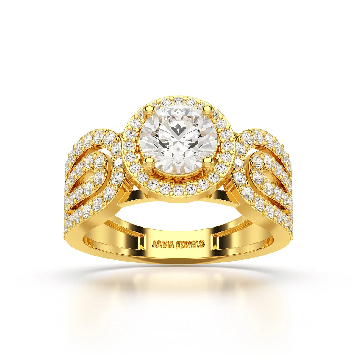 1.72 CT Halo Round Cut Lab Diamond Ring