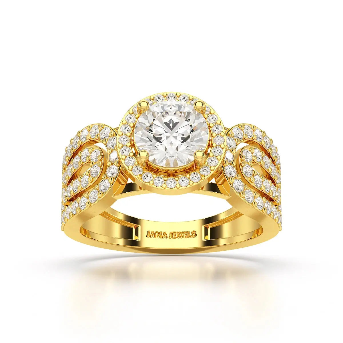 1.72 CT Halo Round Cut Lab Diamond Ring