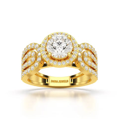 1.72 CT Halo Round Cut Lab Diamond Ring