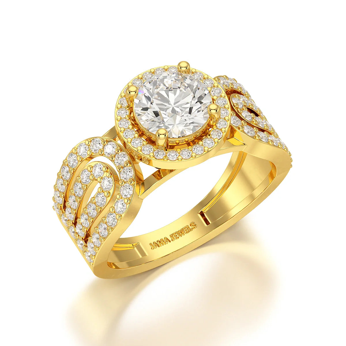 1.72 CT Halo Round Cut Lab Diamond Ring