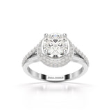 1.71 CT Round Cut Halo Lab Diamond Ring