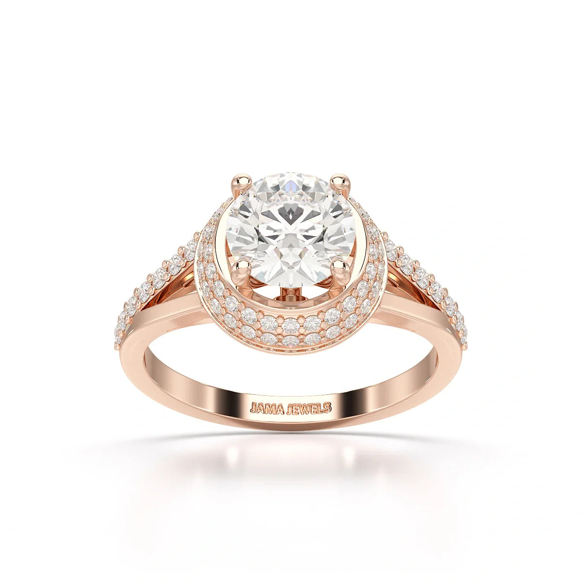 1.71 CT Round Cut Halo Lab Diamond Ring