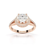1.71 CT Round Cut Halo Lab Diamond Ring