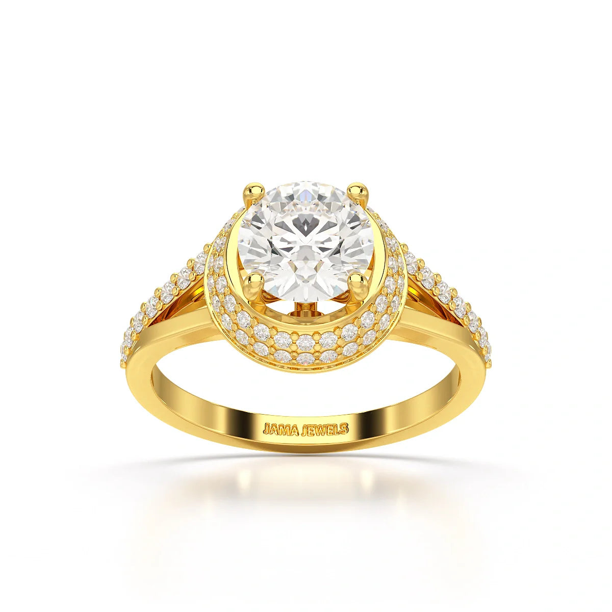 1.71 CT Round Cut Halo Lab Diamond Ring
