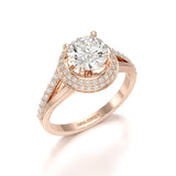 1.71 CT Round Cut Halo Lab Diamond Ring