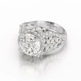 4.16 CT Round Cut Halo Engagement Lab Diamond Ring