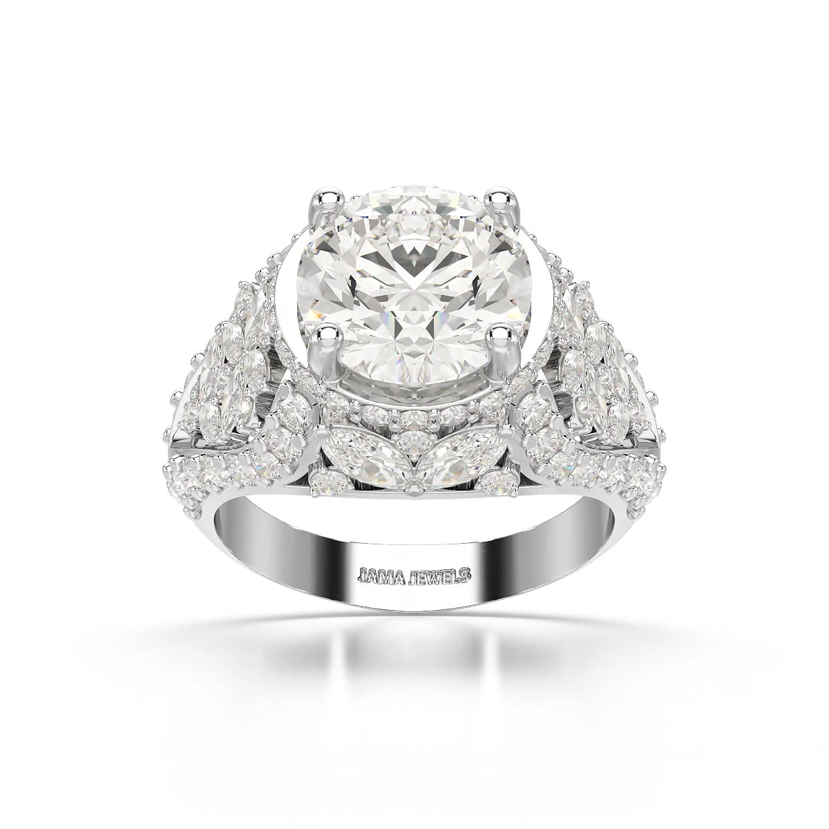 4.16 CT Round Cut Halo Engagement Lab Diamond Ring