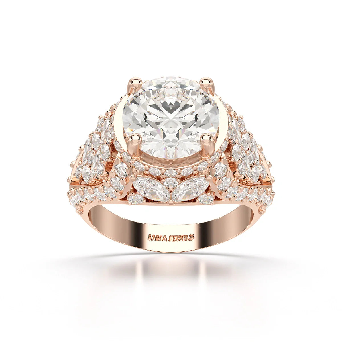 4.16 CT Round Cut Halo Engagement Lab Diamond Ring