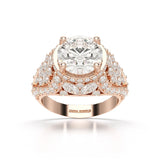 4.16 CT Round Cut Halo Engagement Lab Diamond Ring