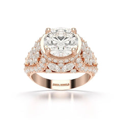 4.16 CT Round Cut Halo Engagement Lab Diamond Ring