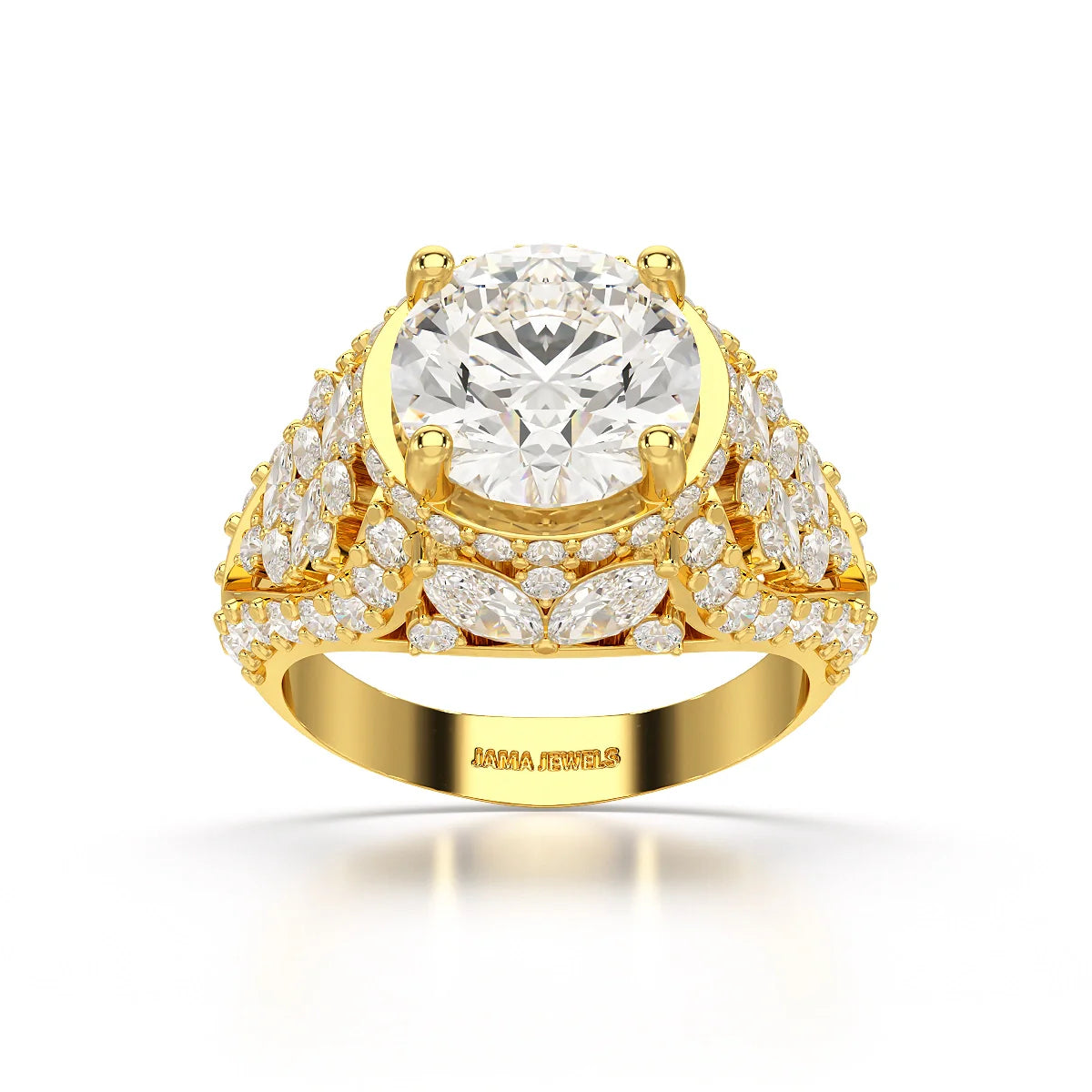 4.16 CT Round Cut Halo Engagement Lab Diamond Ring