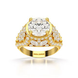 4.16 CT Round Cut Halo Engagement Lab Diamond Ring