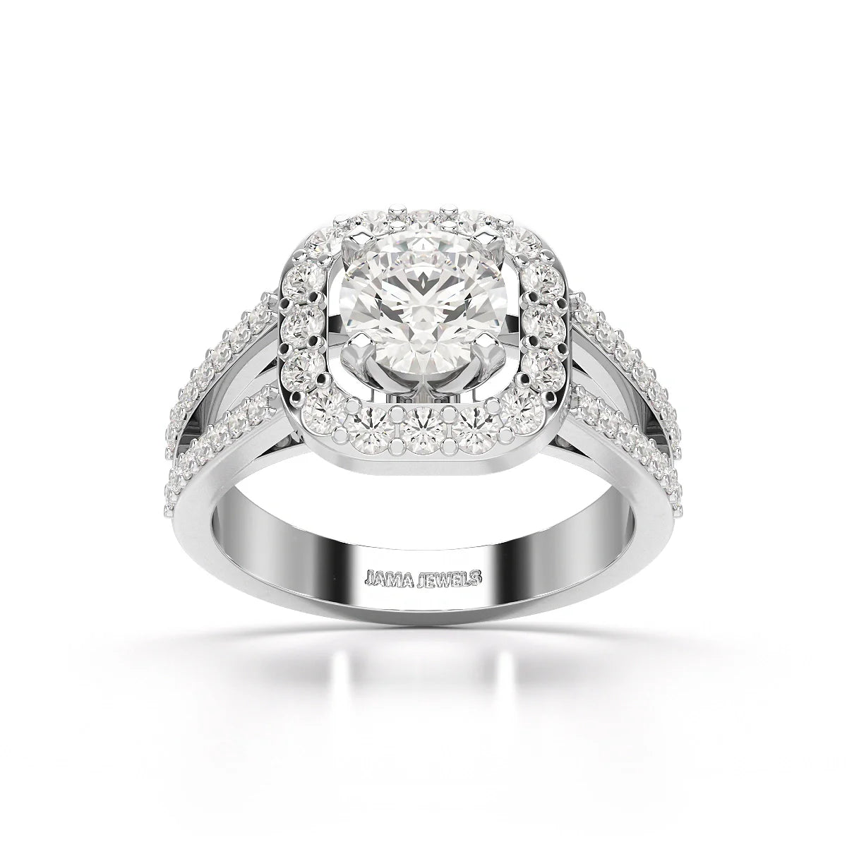1.72 CT Round Cut Halo Lab Diamond Ring
