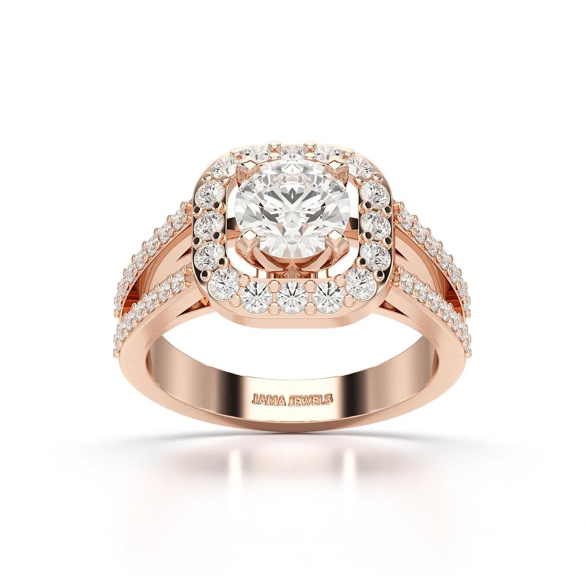 1.72 CT Round Cut Halo Lab Diamond Ring