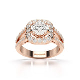 1.72 CT Round Cut Halo Lab Diamond Ring
